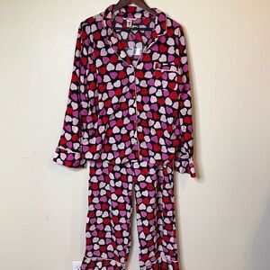 Victoria Secret Set Short Pants Long sleeve Sz XL Hearts XL